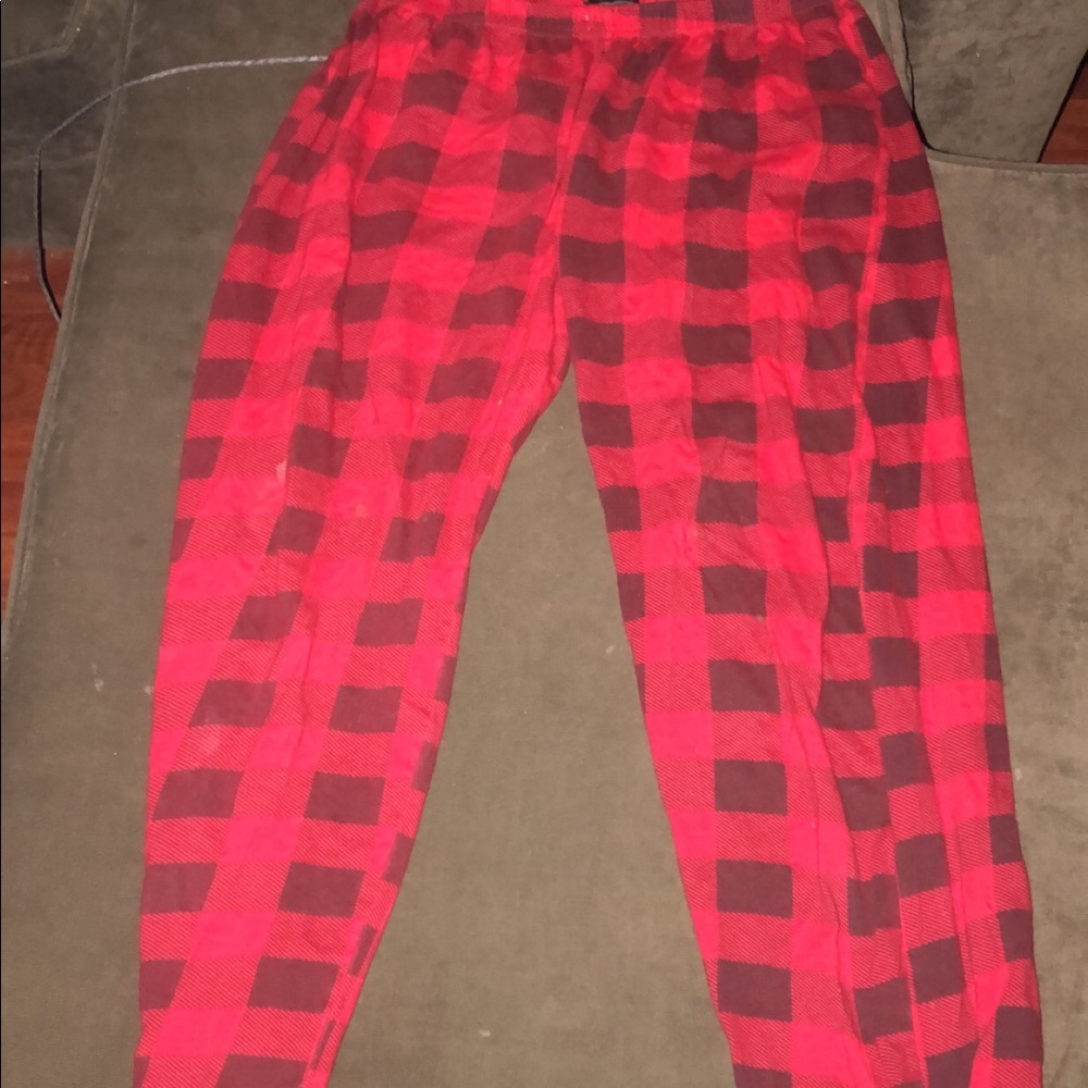 Plaid red and black medium pj pants